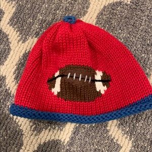 ArtWalk infant knit hat with football EUC